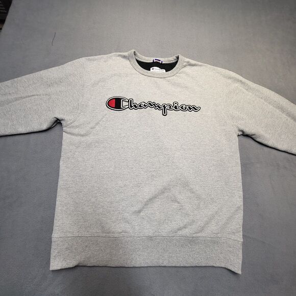 Champion Sweatshirt Mens M Gray Pullover Sweatshirt Long Sleeve - Picture 2 of 8